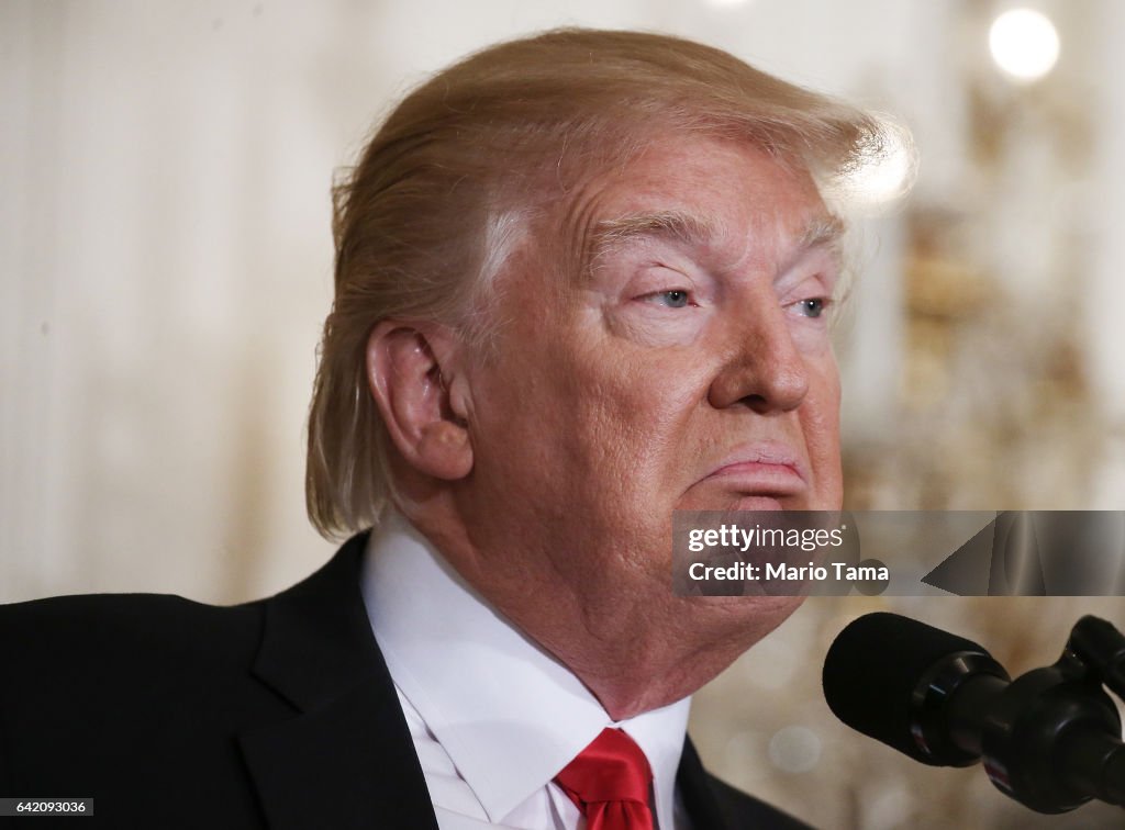 President Trump Holds News Conference In East Room Of White House