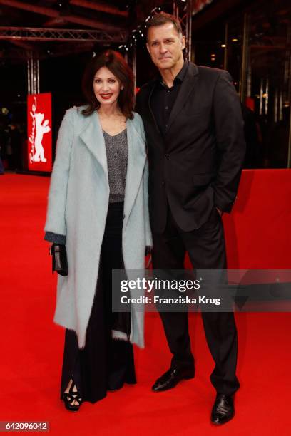 Iris Berben and Heiko Kiesow attend the 'In Times of Fading Light' premiere during the 67th Berlinale International Film Festival Berlin at Zoo...