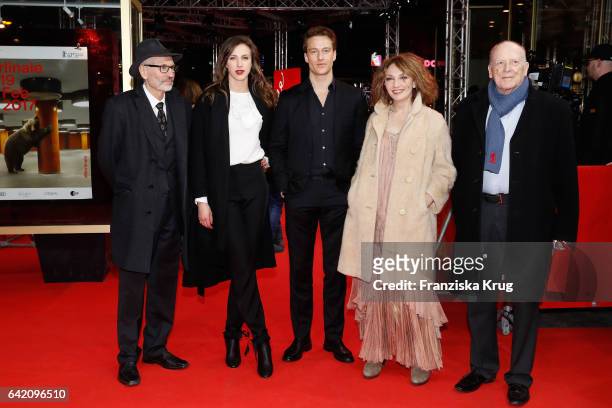 Screenwriter Eugene Ruge and actors Natalia Belitski, Alexander Fehling, Evgenia Dodina and screenwriter Wolfgang Kohlhaase attend the 'In Times of...