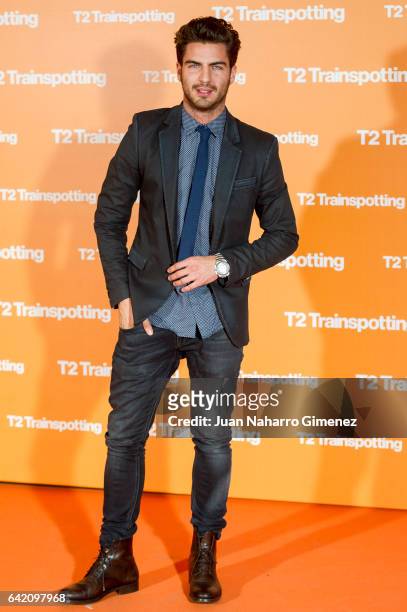 Maxi Iglesias attends 'T2 Trainspotting' premiere at Sony Pictures building on February 16, 2017 in Madrid, Spain.