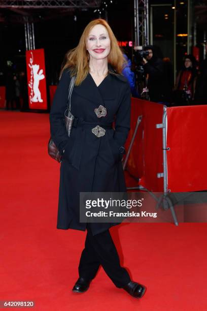 Andrea Sawatzki attends the 'In Times of Fading Light' premiere during the 67th Berlinale International Film Festival Berlin at Zoo Palast on...