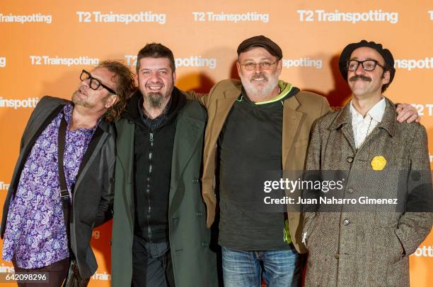 Music band Toreros Muertos attend 'T2 Trainspotting' premiere at Sony Pictures building on February 16, 2017 in Madrid, Spain.