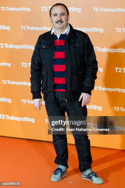 Carlos Areces attends 'T2 Trainspotting' premiere at Sony Pictures building on February 16, 2017 in Madrid, Spain.