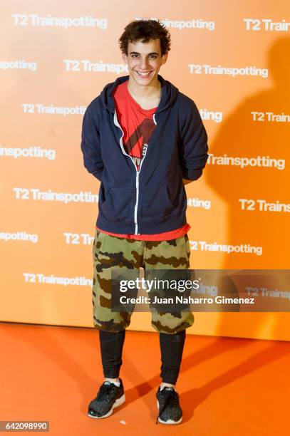 Miguel Herran attends 'T2 Trainspotting' premiere at Sony Pictures building on February 16, 2017 in Madrid, Spain.