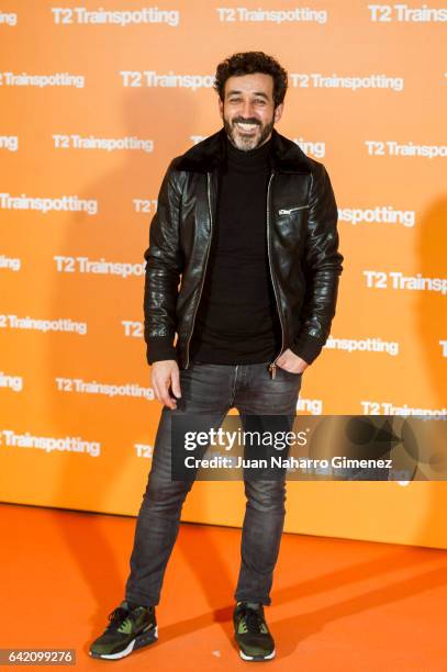 Chema Tena attends 'T2 Trainspotting' premiere at Sony Pictures building on February 16, 2017 in Madrid, Spain.