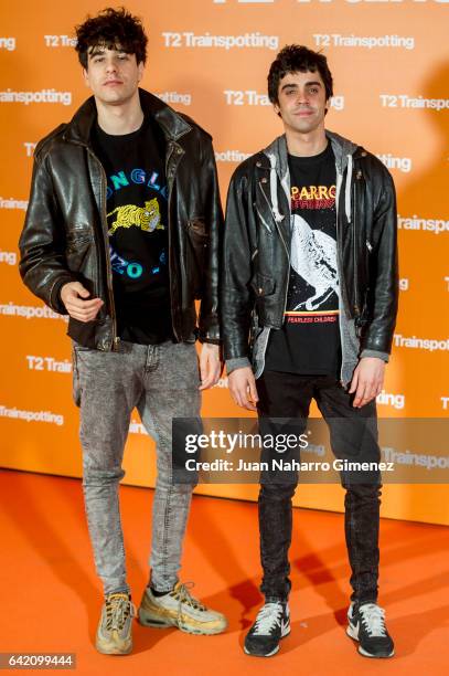 Javier Calvo and Javier Ambrossi attends 'T2 Trainspotting' premiere at Sony Pictures building on February 16, 2017 in Madrid, Spain.