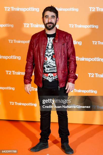 Raul Jimenz attends 'T2 Trainspotting' premiere at Sony Pictures building on February 16, 2017 in Madrid, Spain.