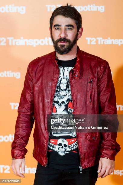 Raul Jimenz attends 'T2 Trainspotting' premiere at Sony Pictures building on February 16, 2017 in Madrid, Spain.