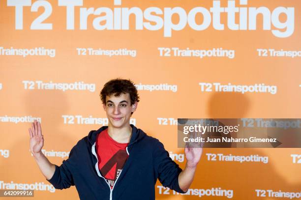 Miguel Herran attends 'T2 Trainspotting' premiere at Sony Pictures building on February 16, 2017 in Madrid, Spain.