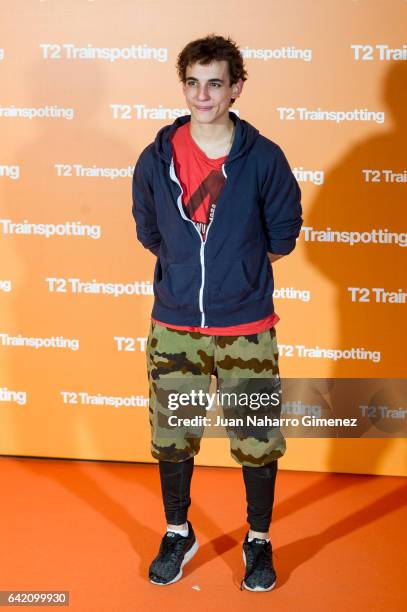 Miguel Herran attends 'T2 Trainspotting' premiere at Sony Pictures building on February 16, 2017 in Madrid, Spain.