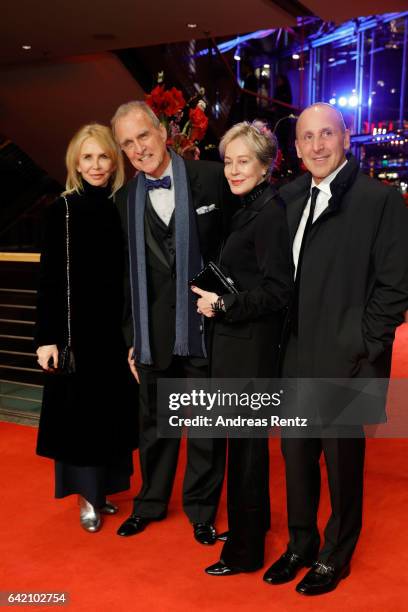 Actress Trudie Styler, actor Marshall Bell, costume designer Milena Canonero and a guest the 'The Shining - Hommage Milena Canonero' premiere during...