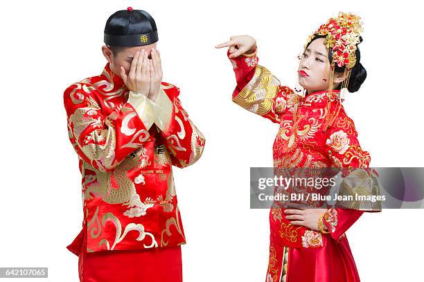 humorous bride and groom - naughty bride stock pictures, royalty-free photos & images