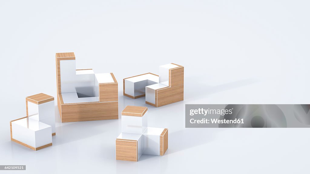 3d Rendering Cube And Component Parts High-Res Vector Graphic - Getty ...
