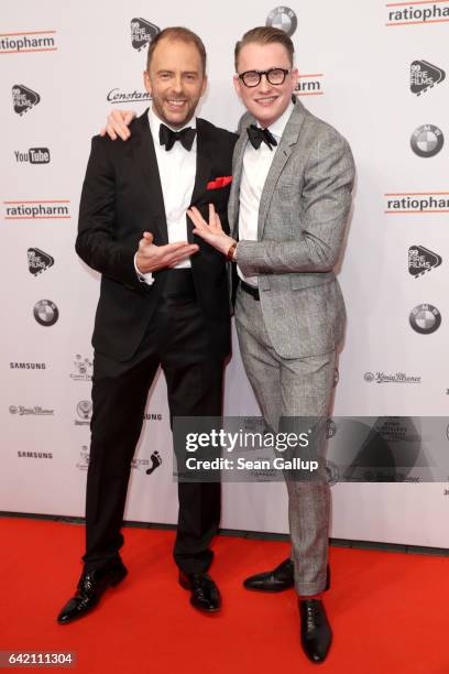 Stefan Kiwit and Jan-Henrik M. Scheper-Stuke attend the 99Fire-Films-Award at Admiralspalast on February 16, 2017 in Berlin, Germany.