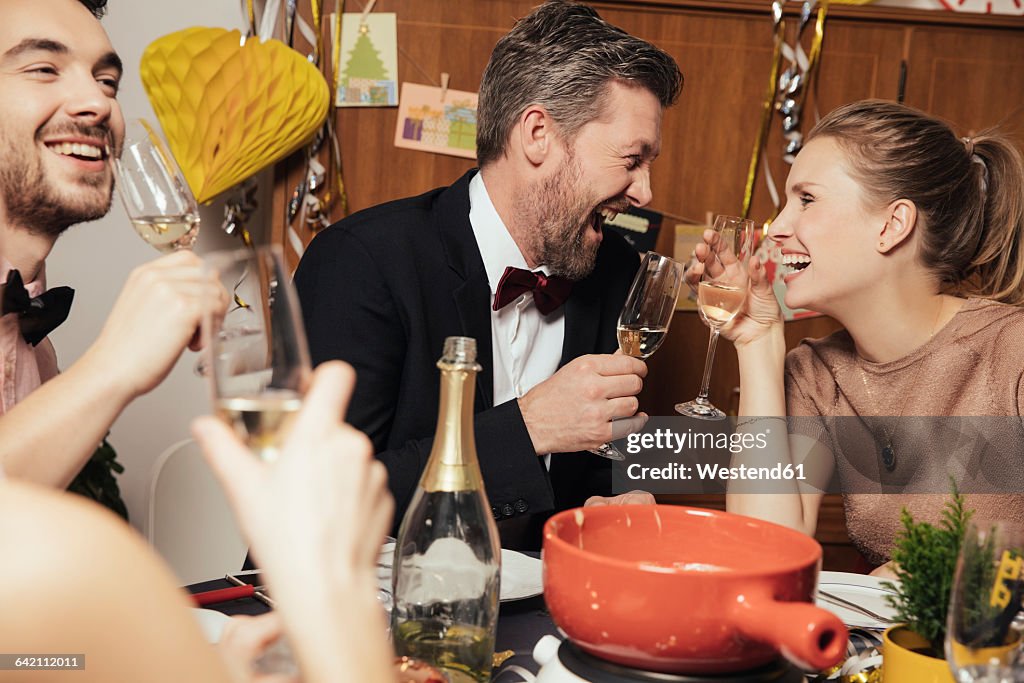 Couple having fun at New Year's Eve party