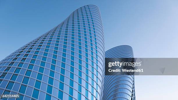 3d-rendering, modern high-rise buildings - skyscraper looking up stock illustrations