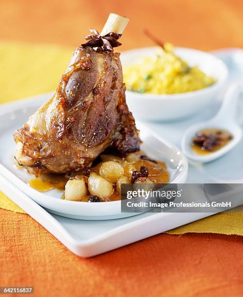 lamb knuckle joint with spices - raisin toast stock pictures, royalty-free photos & images