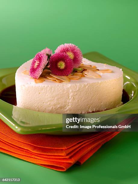 almond blancmange - almond jelly stock pictures, royalty-free photos & images
