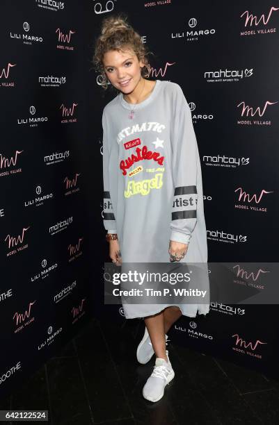 Becca Dudley attends the Model Village Launch for the Game-Changing Influencer App at Little Tape on February 16, 2017 in London, England.