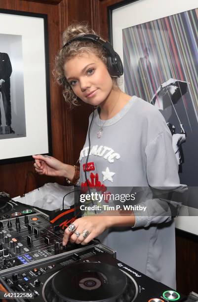 Becca Dudley perfoms at the Model Village Launch for the Game-Changing Influencer App at Little Tape on February 16, 2017 in London, England.