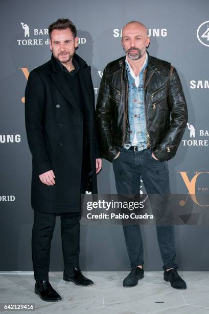 Designers Arnau Maillard and Alvaro Castejon of Alvarno attend the 'Yo Dona' party that inaugurates Mercedes-Benz Fashion Week Madrid Autumn/ Winter...