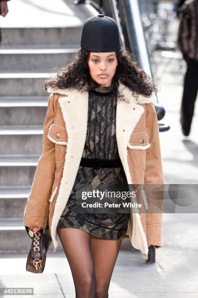 Jasmine Daniels walks the runway for the Marc Jacobs Fall 2017 Show at Park Avenue Armory on February 16, 2017 in New York City.