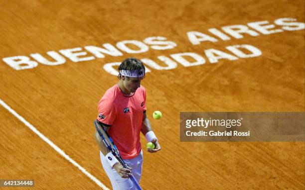 David Ferrer of Spain looks on during a second round match between David Ferrer of Spain and Carlos Berlocq of Argentina as part of ATP Argentina...