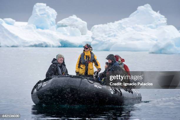 zodiak cruise, antarctica - rubber boat stock pictures, royalty-free photos & images