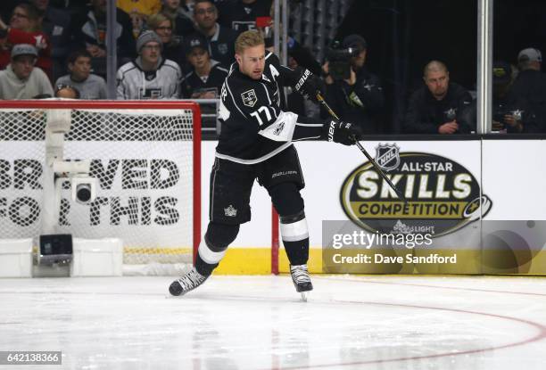 Jeff Carter of the Los Angeles Kings in action during the Gatorade Skills Challenge Relay as part of the 2017 Coors Light NHL All-Star Skills...