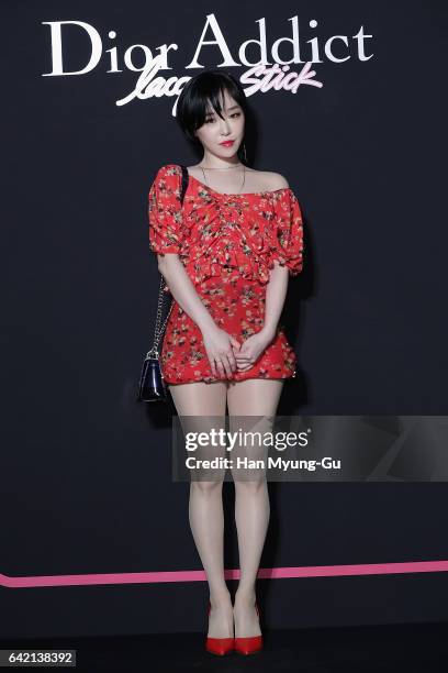 Gain of South Korean girl group Brown Eyed Girls attends the party for 2017 Dior Addict 'Lacquer Stick' launch on February 16, 2017 in Seoul, South...