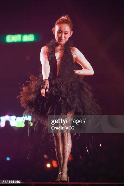 Singer Ivana Wong performs during "The Magical Teeter Totter" concert at Hong Kong Coliseum on February 16, 2017 in Hong Kong, China.