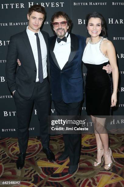 Max Ironss, George Mendeluk and Samantha Barks attend the New York Premiere of "Bitter Harvest" at AMC Loews Lincoln Square on February 16, 2017 in...