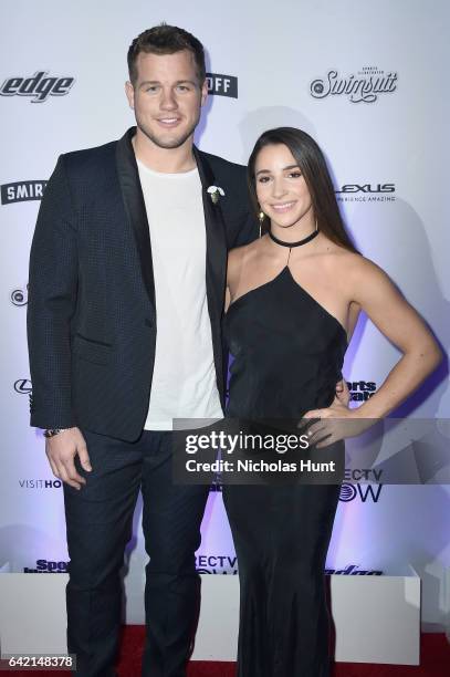 Colton Underwood and Aly Raisman attend Sports Illustrated Swimsuit 2017 NYC launch event at Center415 Event Space on February 16, 2017 in New York...