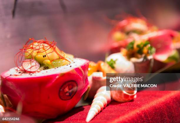 Assorted food is displayed at the 89th Annual Academy Awards - Governors Ball Preview at the Grand Ballroom at Hollywood & Highland Center on...