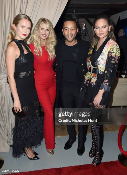 Sailor Lee Brinkley-Cook, Christie Brinkley, John Legend, and Chrissy Teigen attend Sports Illustrated Swimsuit 2017 NYC launch event at Center415...
