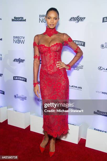 Model Lais Ribeiro attends the Sports Illustrated Swimsuit 2017 launch event at Center415 Event Space on February 16, 2017 in New York City.