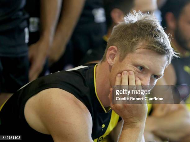 Jack Riewoldt of the Tigers is seen during the Richmond Tigers AFL Team Photo Day on February 17, 2017 at Punt Road Oval in Melbourne, Australia.