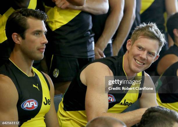 Jack Riewoldt of the Tigers is seen during the Richmond Tigers AFL Team Photo Day on February 17, 2017 at Punt Road Oval in Melbourne, Australia.