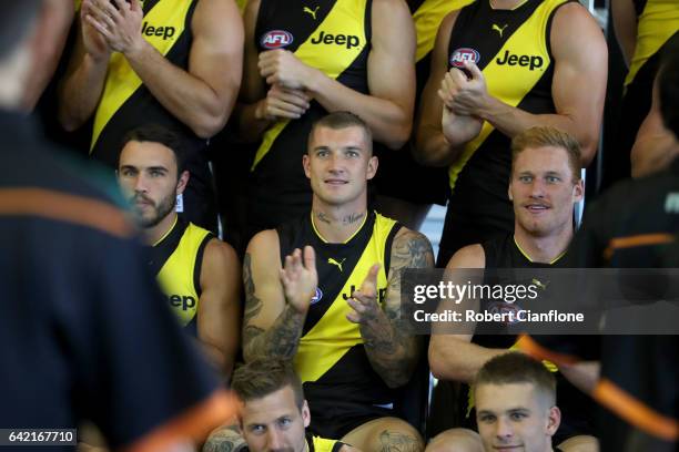 Dustin Martin of the Tigers is seen during the Richmond Tigers AFL Team Photo Day on February 17, 2017 at Punt Road Oval in Melbourne, Australia.