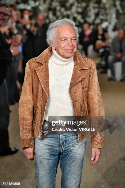 Fashion designer Ralph Lauren walks the runway at the Ralph Lauren Ready to Wear Fall Winter 2017-2018 fashion show during New York Fashion Week on...