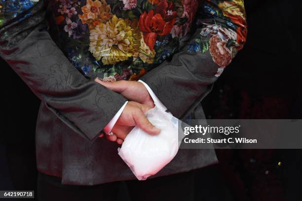 Nusret Gokce aka Salt Bae holds his bag of salt while attending the 2017 Laureus World Sports Awards at the Salle des Etoiles,Sporting Monte Carlo on...