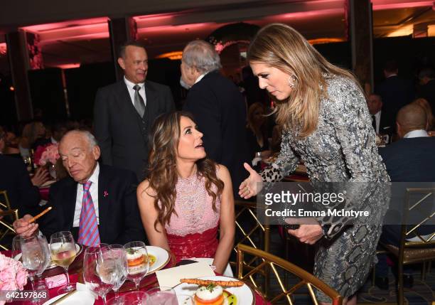 Businessman Leonard Lauder, honorary co-chair Tom Hanks, actor Elizabeth Hurley and honorary co-chair Rita Wilson attend WCRF's "An Unforgettable...