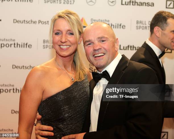 Sven Ottke and Monic Frank attend the German Sports Gala 'Ball des Sports 2017' on February 4, 2017 in Wiesbaden, Germany.