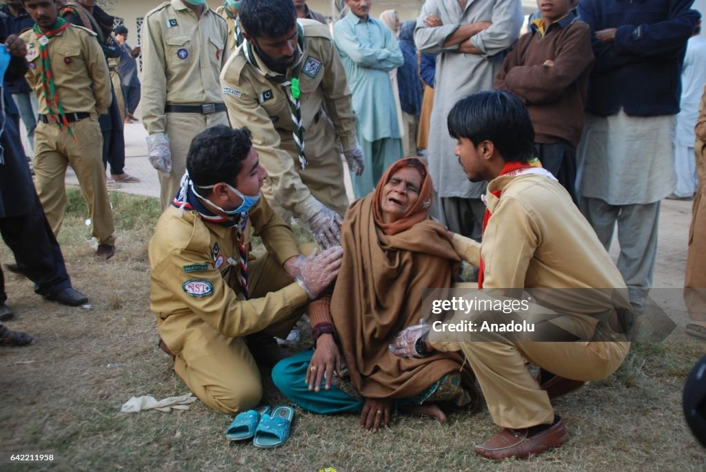 Aftermath of the suicide bombing in Pakistan