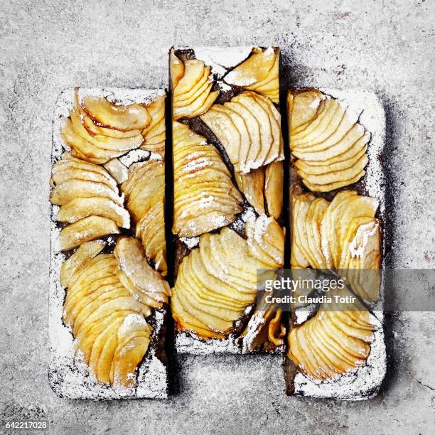 apple cake - square cake stock pictures, royalty-free photos & images