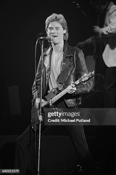 Daryl Hall of American pop duo Hall and Oates, performing on stage, USA, November 1978.