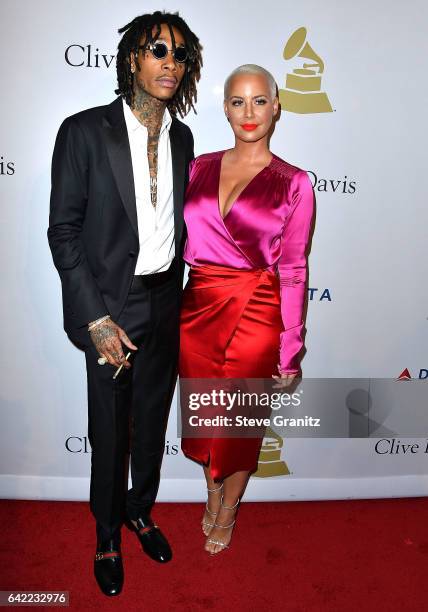 Wiz Khalifa, Amber Rose arrives at the Pre-GRAMMY Gala and Salute to Industry Icons Honoring Debra Lee on February 11, 2017 in Los Angeles,...