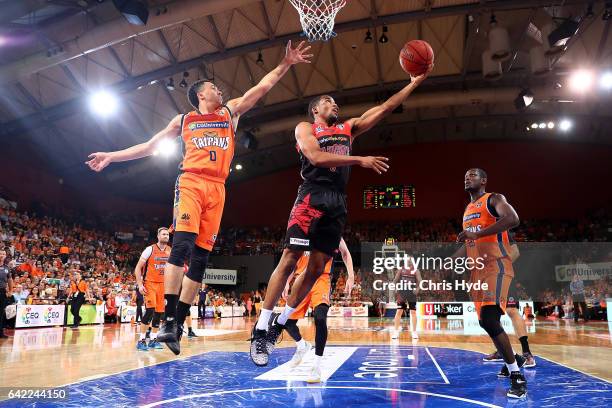 Bryce Cotton of the Wildcats shoots during the NBL Semi Final Game 1 match between Cairns Taipans and Perth Wildcats at Cairns Convention Centre on...