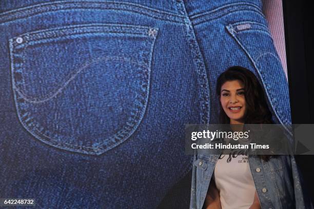 Bollywood actor Jacqueline Fernandez during the launch of Lee Jeans new denim collection, Body Optix, at JW Marriott, Sahar, Andheri, on February 15,...