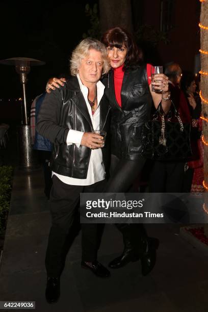 Fashion Designer Rohit Bal during an annual dinner party on Valentine's Day eve hosted by author-columnist Bhaichand Patel, on February 14, 2017 in...